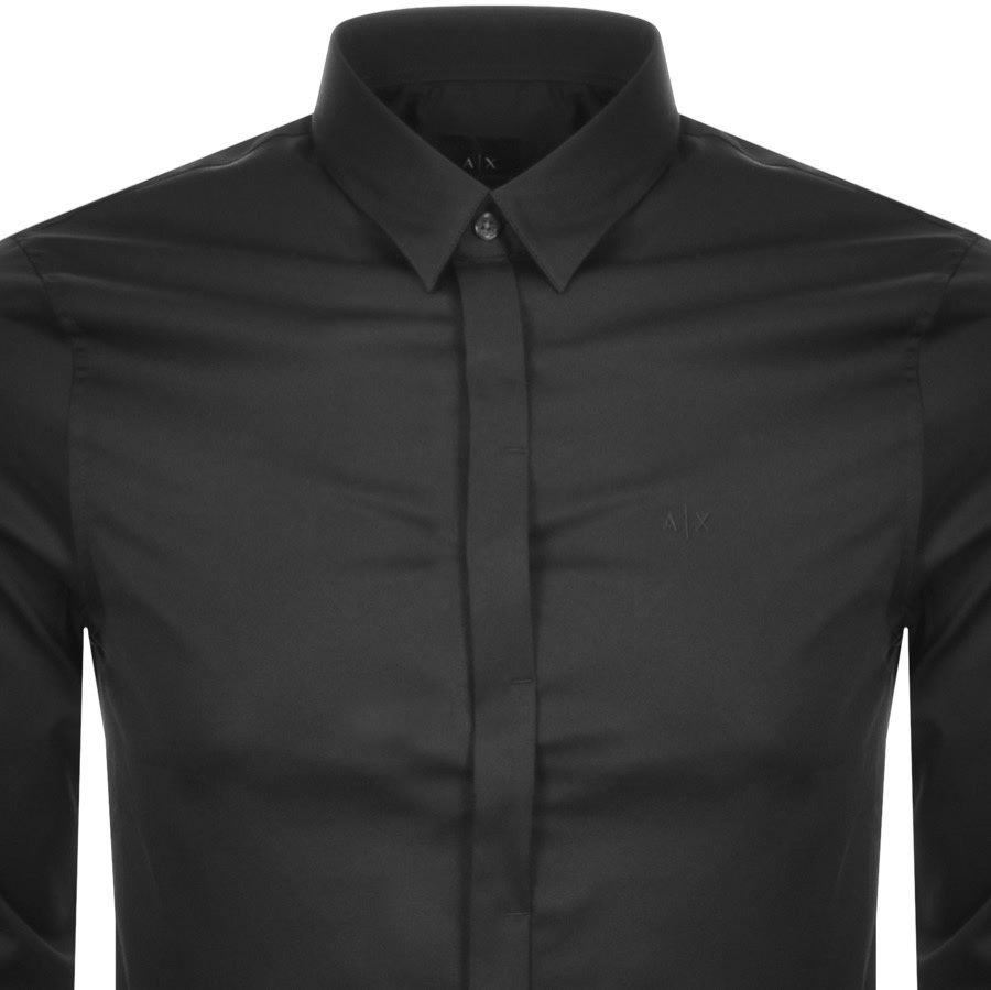 Alternative Image for ProductArmani Exchange Slim Fit Long Sleeved Shirt Black2